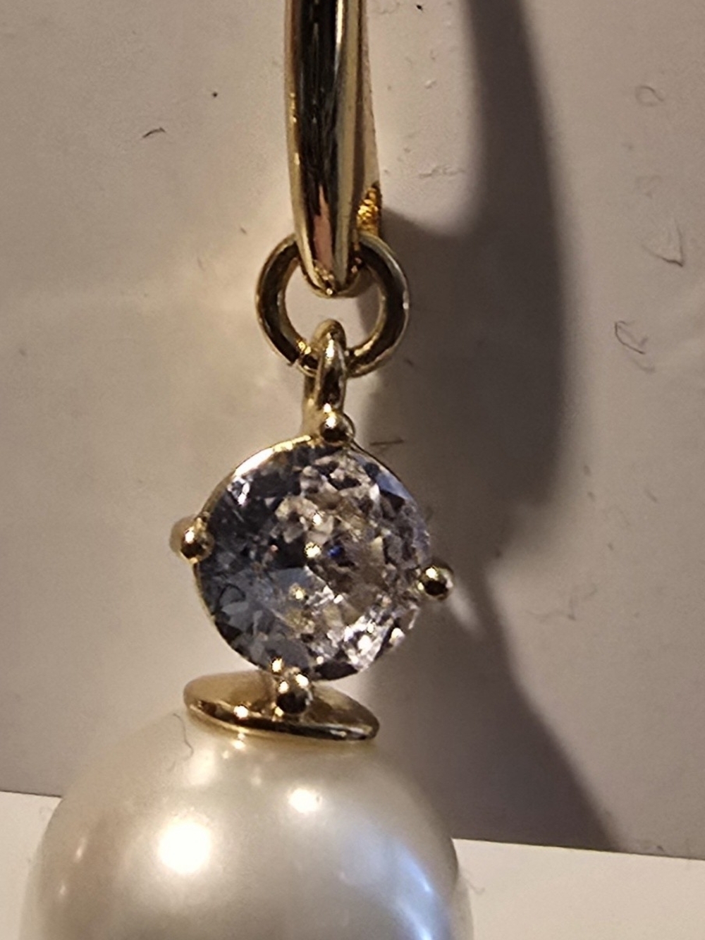 kate spade Earrings with Crystal and White Pearl Drops - Picture 3 of 3